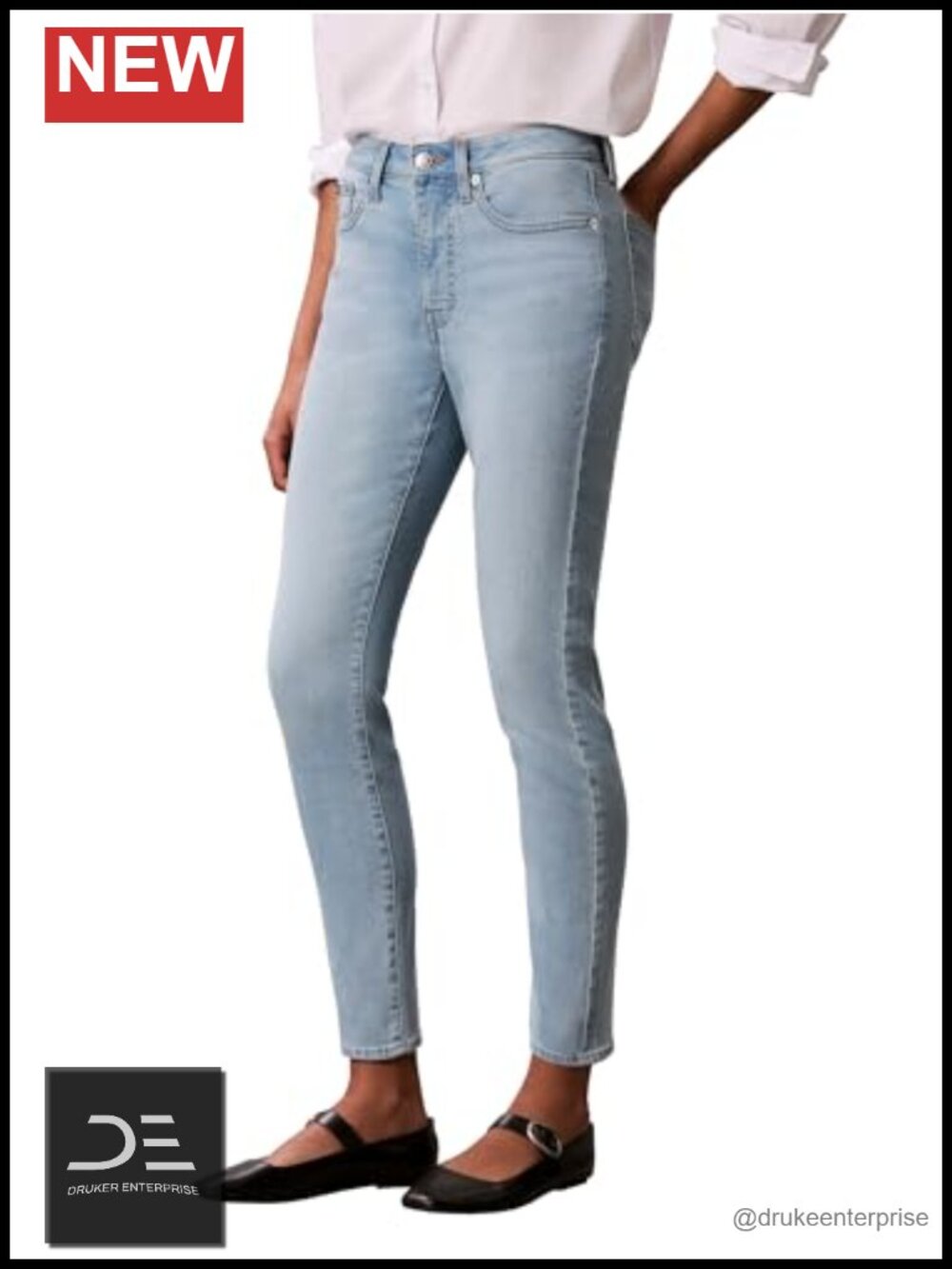 Calvin Klein Mid Rise Skinny Jeans Cotton Blend Zip Fly
